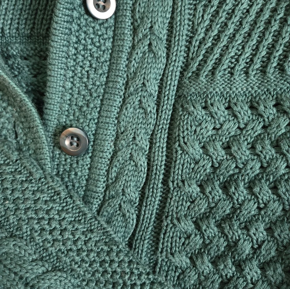 L.L. Bean Stitchworks Teal Cable Knit Sweater - Picture 4 of 4